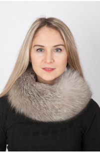 Grey fox fur neck warmer